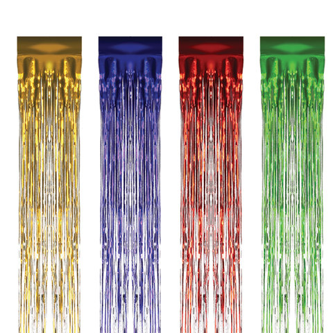 Дождик новогодний, ширина 75 мм, длина 1,5 м, ассорти 4 цвета, Д-304 