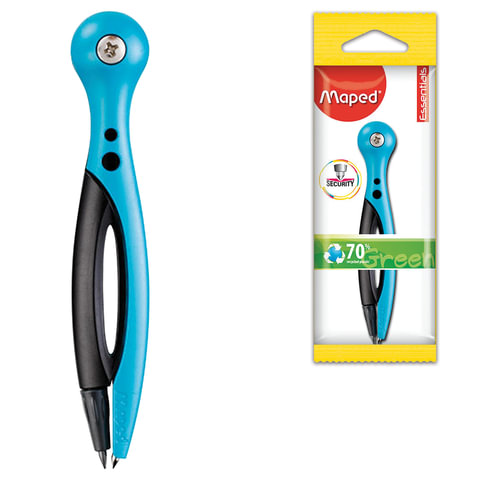 Циркуль MAPED (Франция) "Vivo", пластиковый, ассорти, грифель 2мм, безоп. острие, блистер, 018100