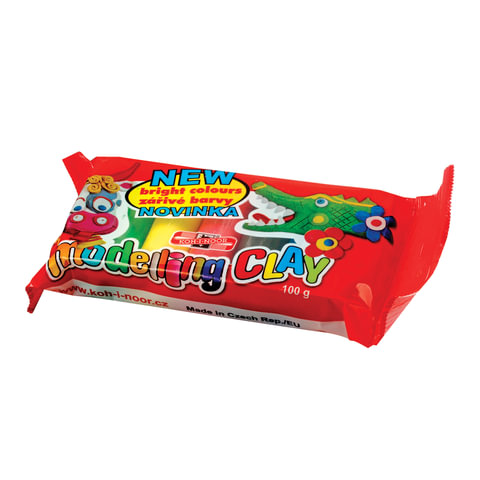 Пластилин KOH-I-NOOR  5 цв., школьный, 100 г, упаковка с европодвесом, 013171300000