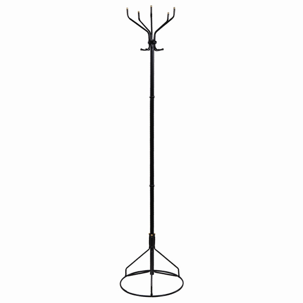 Вешалка-стойка "Ажур-2", 1,77 м, основание 45 см, 5 крючков, металл, чёрная