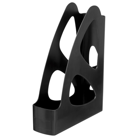 Лоток вертикальный для бумаг СТАММ "Парус", ширина 80 мм, черный, ЛТ132