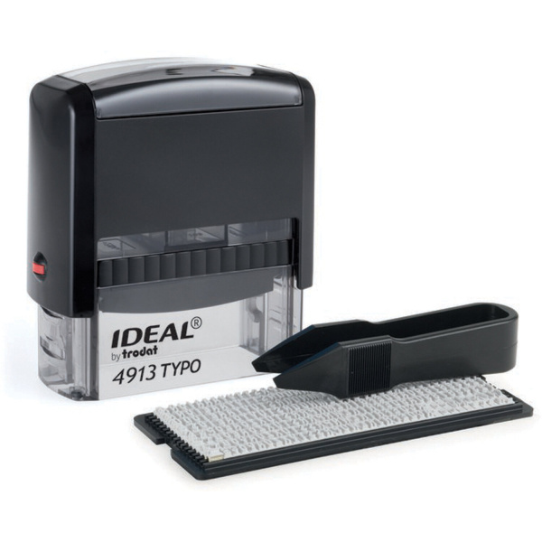 Штамп самонаборный 5-строчный, оттиск 58х22 мм, без рамки, TRODAT IDEAL 4913 P2, КАССА В КОМПЛЕКТЕ, 
