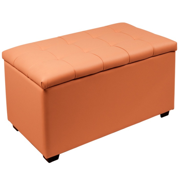 Пуф «Динс», 750×400×420 мм, экокожа, цвет оранжевый