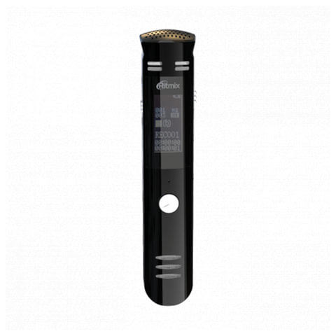 Диктофон цифровой RITMIX RR-190, память 4 Gb, запись до 1140 ч, битрейт 384 Кбит/с, радио, 15119709