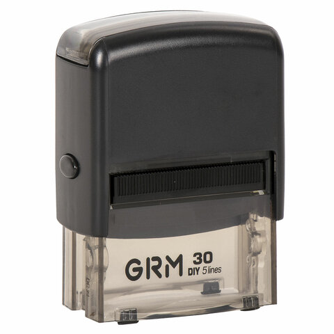 Штамп самонаб. 5-стр. оттиск 47*18мм синий без рамки GRM 30, КАССЫ В КОМПЛЕКТЕ, европодвес