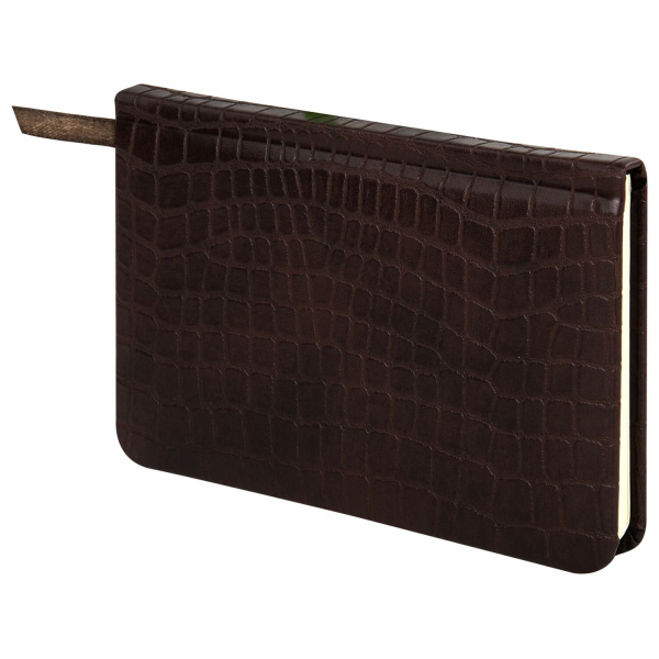 Еженедельник недатированный А6 (95х155мм) BRAUBERG "Alligator", кожзам, 64 л., коричневый