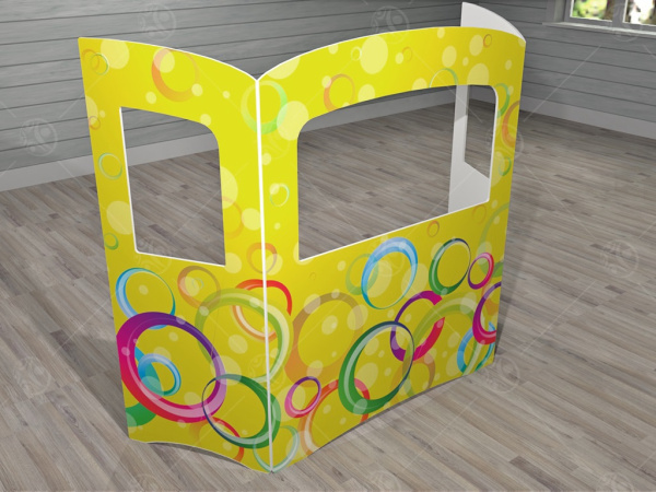 Ширма для кукольного театра "Круги" жёлтая (Напольная)