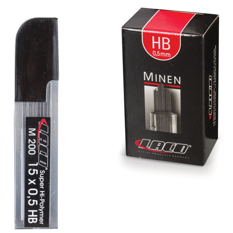 Грифель запасной LACO (ЛАКО,Германия), НВ 0,5мм, 15 шт., M200 Грифель запасной LACO (ЛАКО,Германия), НВ 0,5мм, 15 шт., M200