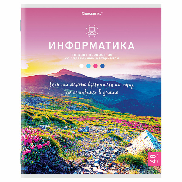 Тетрадь предметная КЛАССИКА NATURE 48л, обложка картон, ИНФОРМАТИКА, клетка, BRAUBERG