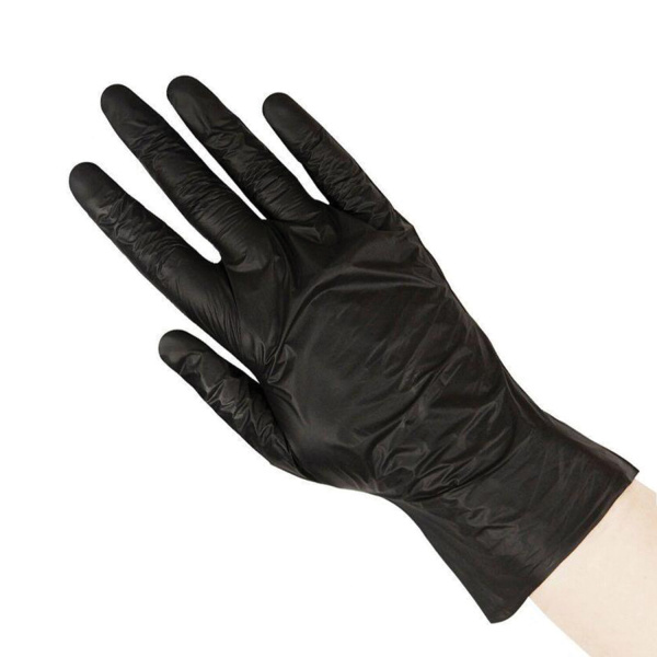 Перчатки одноразовые эластомер TPE, КОМПЛЕКТ 50 пар (100 шт.), L (большие), черные, ELEGREEN, ГППVTЭ