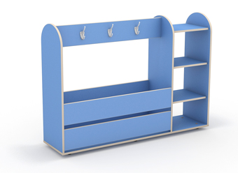 Уголок спортинвентаря, 1400*344*1000мм, синий, П 10