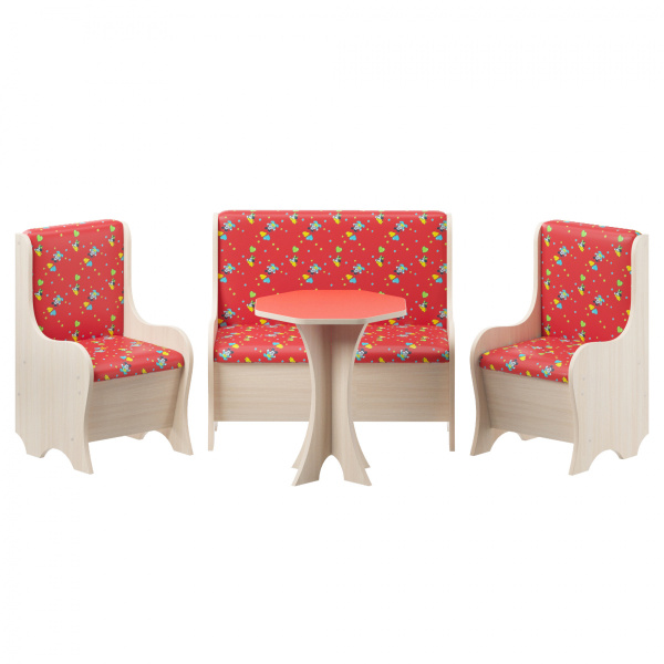 Диванчик мягкий "Ягодка" красный