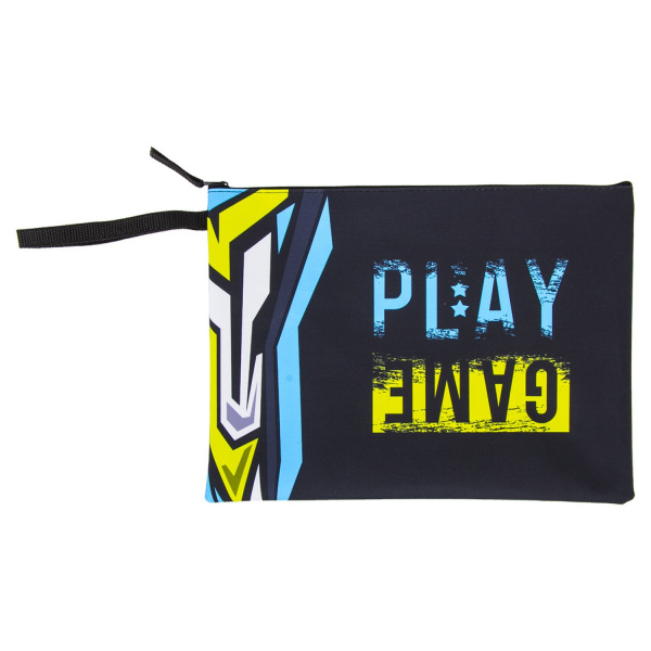 Папка для тетрадей BRAUBERG, А4, 1 отделение, ткань, молния сверху, Play Game, 229406