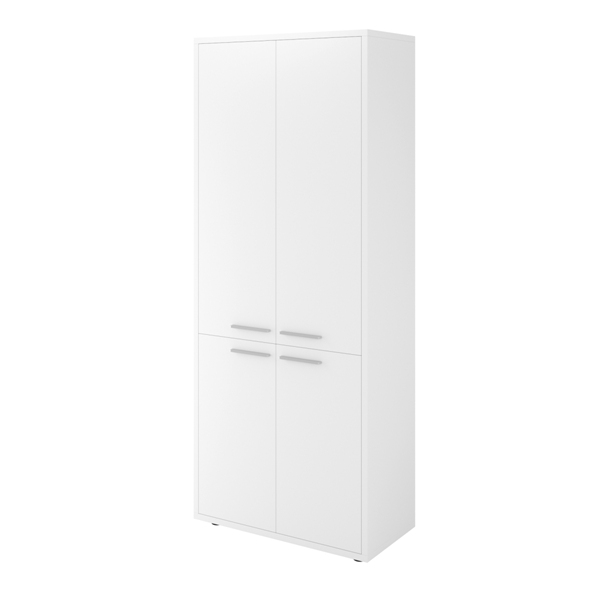 Шкаф высокий закрытый 4 двери 800х400х1980, белый 30 (ДБ24+ДБ27*2+ДБ28*2) Дублин