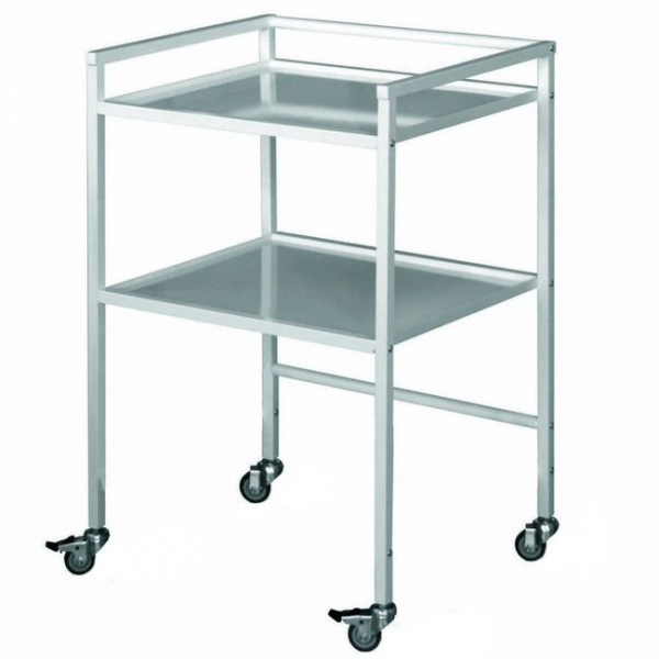 Столик инструментальный СММП-08-Я-ФП-01-6 2 полки: нержавеющая сталь.Размеры: 585*480*850мм