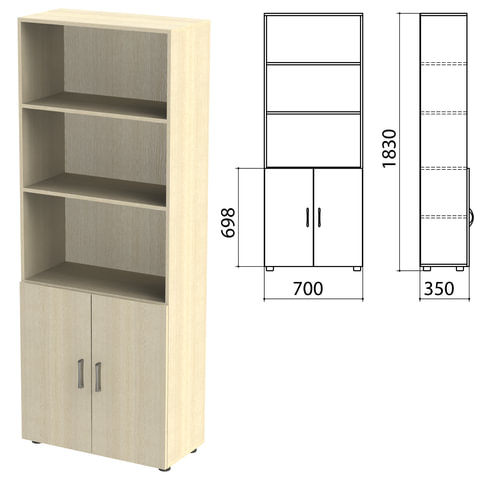 Шкаф полузакрытый "Канц", 700х350х1830 мм, цвет дуб молочный (КОМПЛЕКТ) 