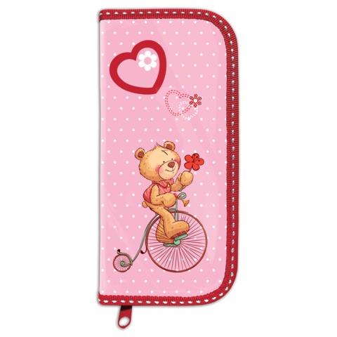 Пенал BRAUBERG 1 отделение, для нач.школы, дев., ламин.картон, Мишка