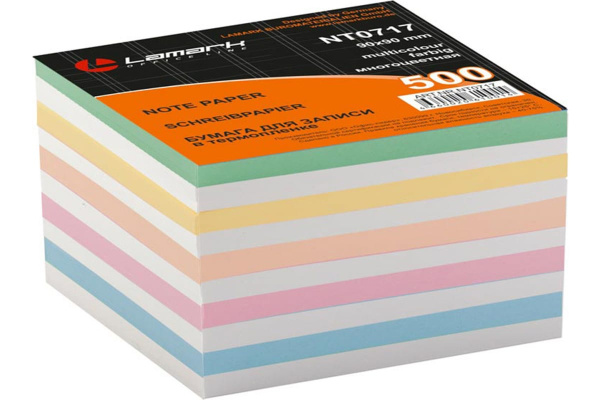 Блок для записей LAMARK 90*90мм 500л цветная в термопленке, сменная