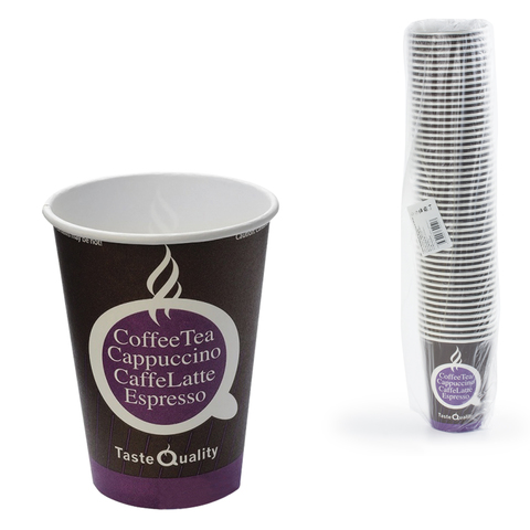 Одноразовые стаканы ФОРМАЦИЯ, комплект 50 шт., бумажные, однослойные, 300 мл, цветная печать, для хо