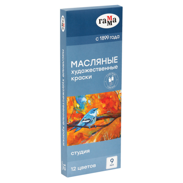 Краски масляные художественные ГАММА "Студия", 10 цв.+2 белых, туба 9 мл, 203007 Краски масляные художественные ГАММА "Студия", 10 цв.+2 белых, туба 9 мл, 203007