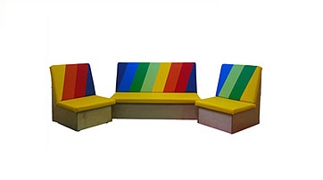 Полумягкая мебель «Сказка 3»: диван 128х62х74 см + 2 кресла 60х62х74 см