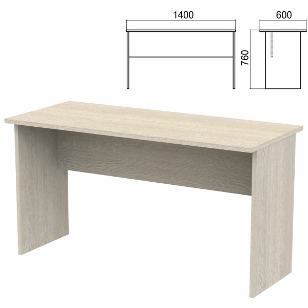Стол письменный "Арго", 1400х600х760 мм, ясень шимо Монолит Стол письменный "Арго", 1400х600х760 мм, ясень шимо Монолит