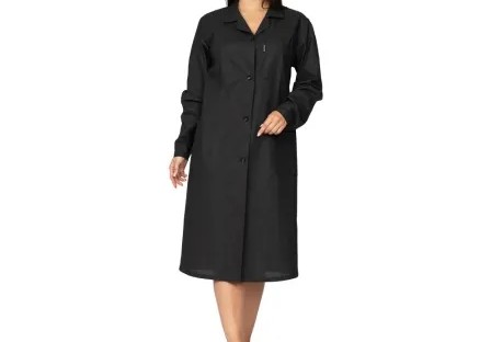 Халат  дл. рукав. на пуговицах, БЯЗЬ ГОСТ черный, 54 размер