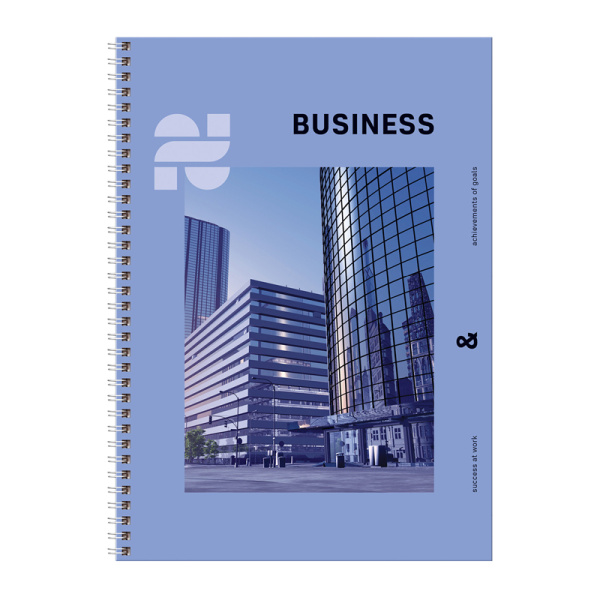 Тетрадь А4 160л. клетка на спирали BG "Business", глянцевая ламинация, твердая обложка