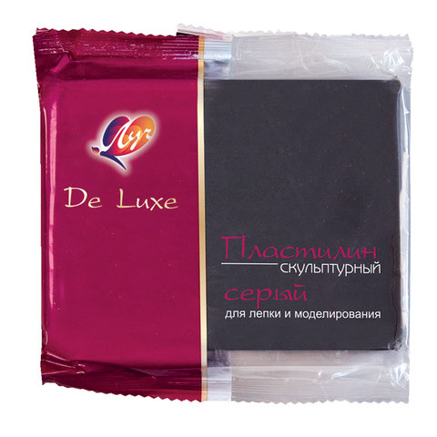 Пластилин скульптурный ЛУЧ "Люкс", серый, 0,3кг, твердый, 23С1483-08