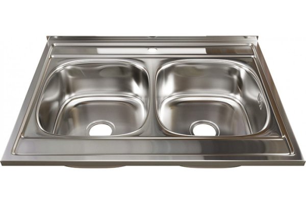 Мойка mixline 60х80х18 см, 0.6, 2 чаши, выпуск 3 1/2, с сифоном 528171