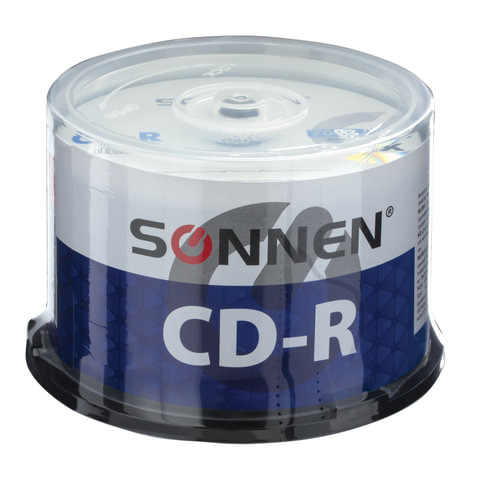 Диски CD-R SONNEN, 700 Mb, 52x, Cake Box, 512570