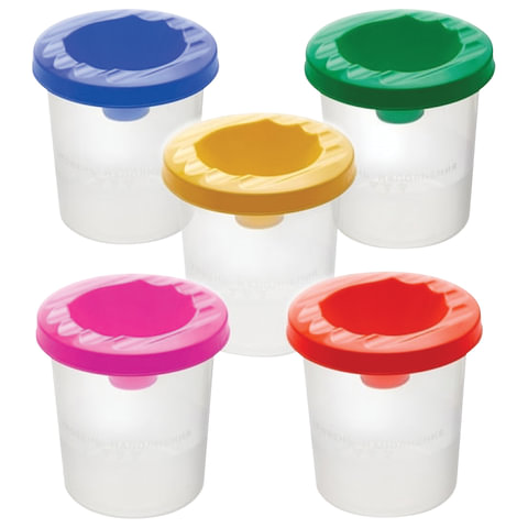 Стакан-непроливайка СТАММ 5 цветов ассорти (красный, желтый, зеленый, синий, фиолетовый), СН41