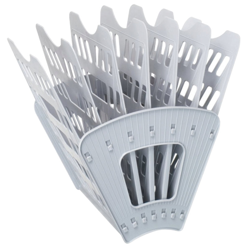 Лоток для бумаг СТАММ 7-ми секционный, 6 отделений, серый, ЛТ40 Лоток для бумаг СТАММ 7-ми секционный, 6 отделений, серый, ЛТ40