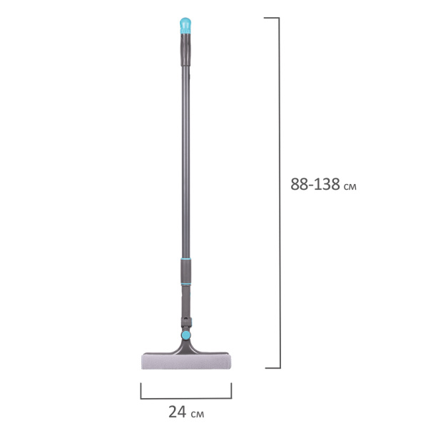 Окномойка вращающаяся со сгоном, телескопическая ручка 88-138 см, ширина 24 см, LAIMA HOME