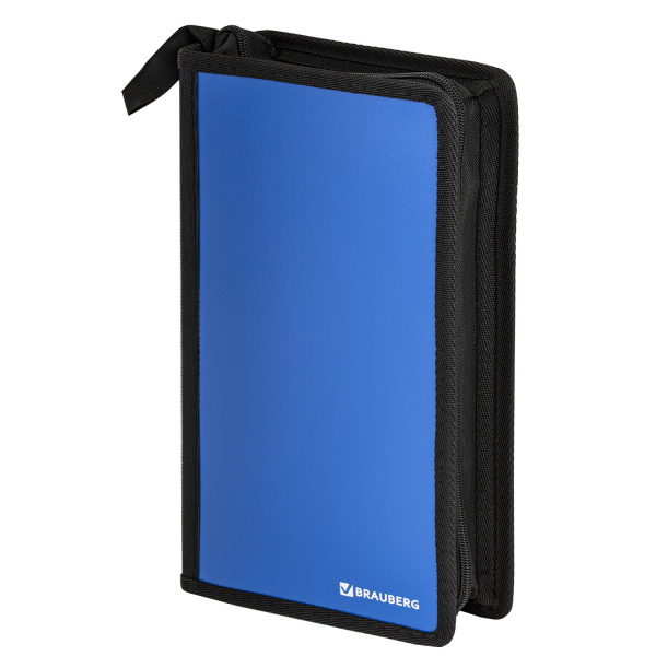 Портмоне для CD/DVD BRAUBERG на 96 дисков, обложка пластик, ассорти, 510091