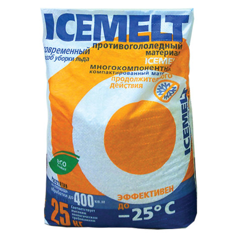 Реагент антигололедный ICEMELT (Айсмелт) 25кг, до -25С, мешок, ш/к 10029