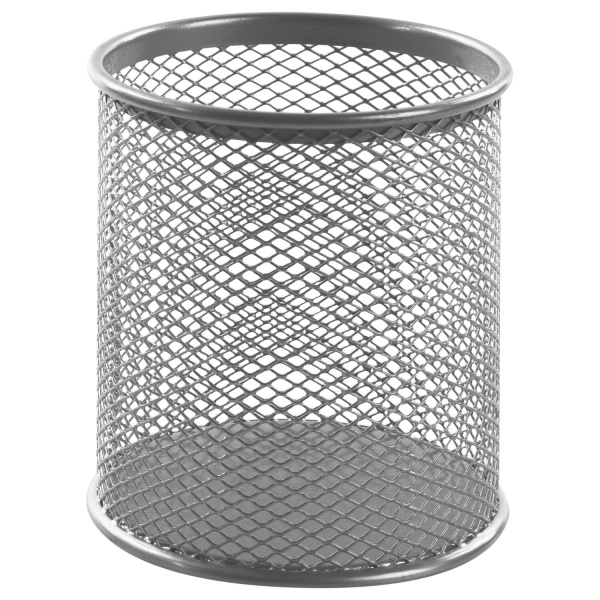 Подставка-органайзер BRAUBERG "Germanium" круглое основание, 100х89 мм, серебро, металическая