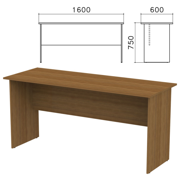 Стол письменный "Канц" (ш1600*г600*в750 мм), цвет орех