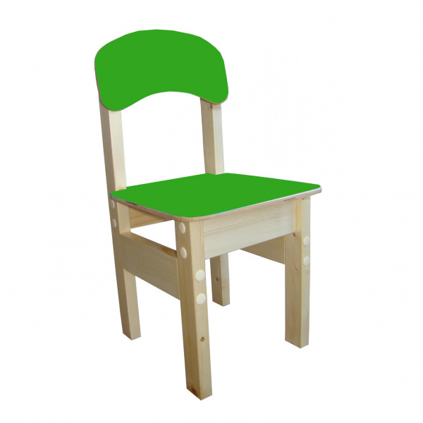 Стул детский из массива "Гномик" цветной - цвет зеленый 2гр.р