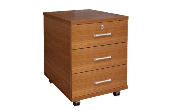 Тумба подкатная 3 ящика с замком 406х518х534, орех3