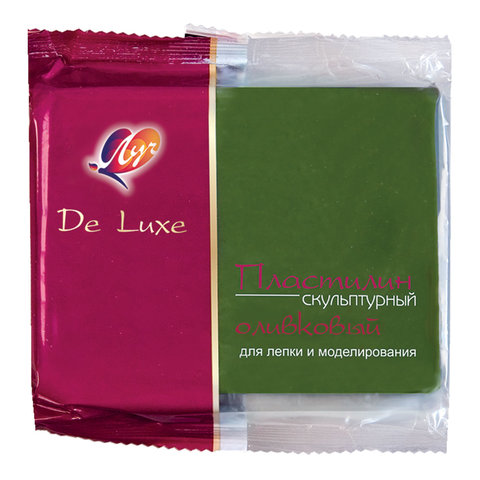 Пластилин скульптурный ЛУЧ "Люкс", оливковый, 0,3кг, твердый, 24С1506-08