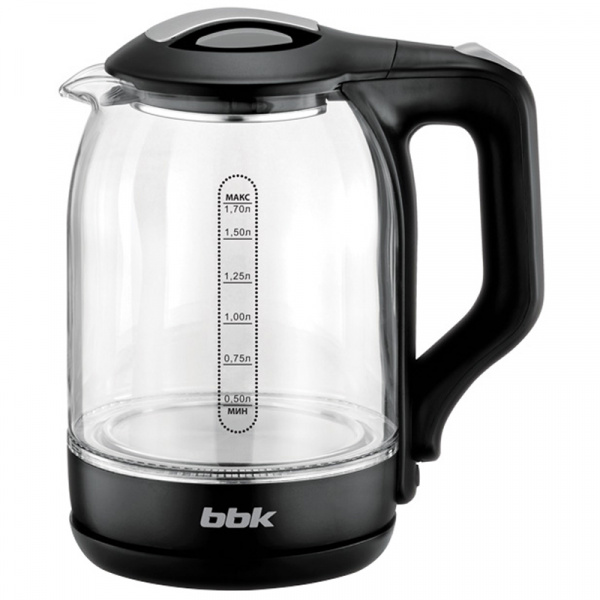 Чайник электрический BBK EK1724G, 1,7л, 2200Вт, стекло/пластик