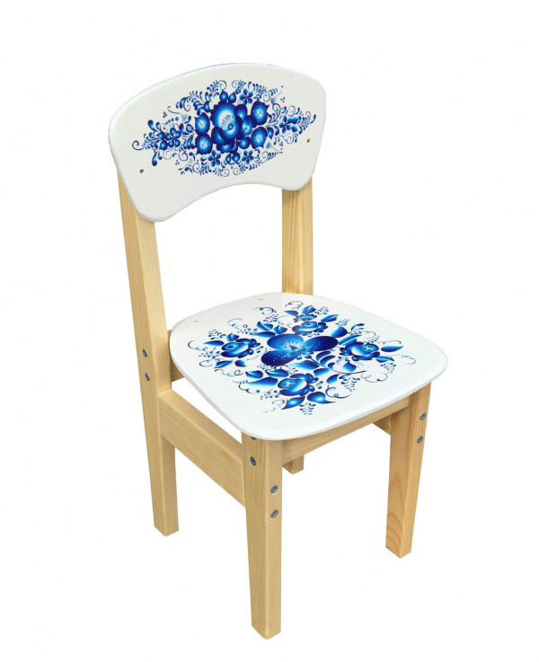 Стул детский с росписью "Гжель" , 2 группа роста