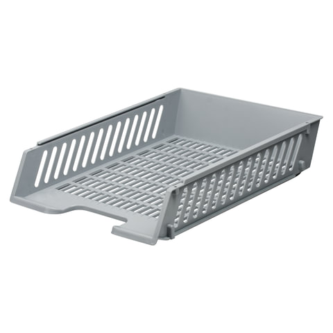 Поддон для бумаг BRAUBERG-MAXI сетчатый с пазами серый арт.231142 ПЛС
