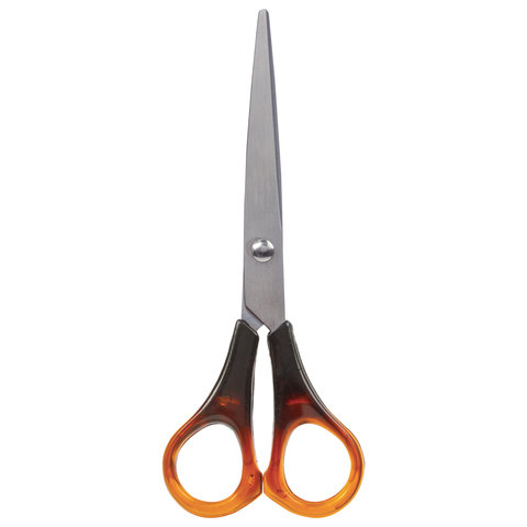Ножницы STAFF 160 мм, ручки под янтарь, ПВХ чехол с европодвесом, 236937