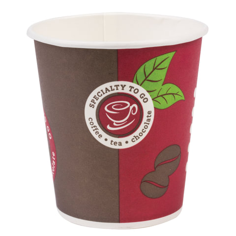 Одноразовые стаканы "Хухтамаки", комплект 100 шт., бумажные однослойные, 175 мл, цветная печать, для