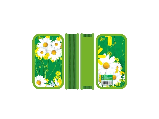 Пенал большой двухсекц.тканевый торец 190*105 ЯРКИЕ РОМАШКИ 2019 ПО-090