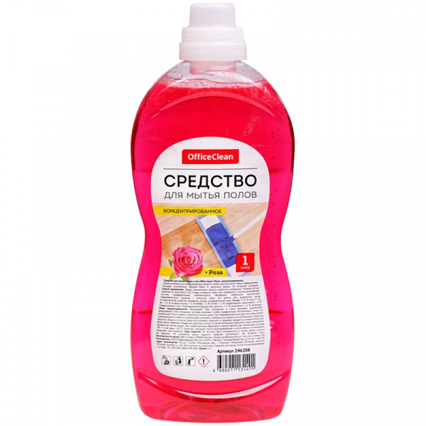 Средство для мытья пола OfficeClean "Универсал. Роза", 1л