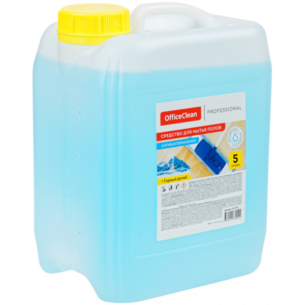 Средство для мытья пола OfficeClean "Антибактериальное. Горный ручей", концентрат, 5л