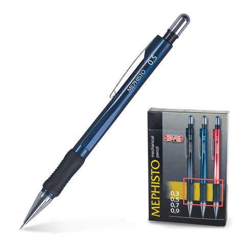 Карандаш мех. KOH-I-NOOR корпус ассорти, резиновый держатель, 0,5 мм, с клипом, 5034